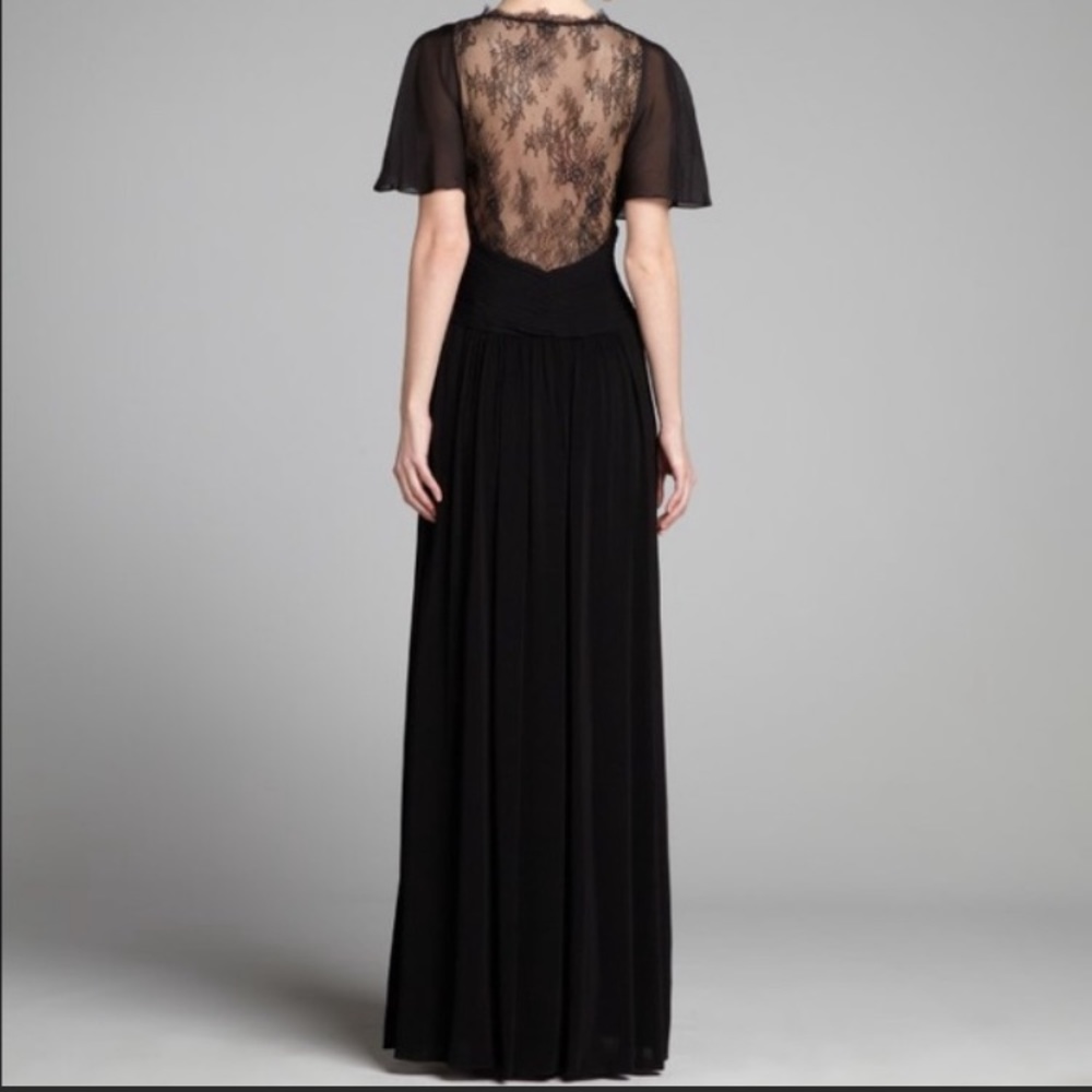 BCBG Max Azria Black Evening Gown w/Lace Back XS
